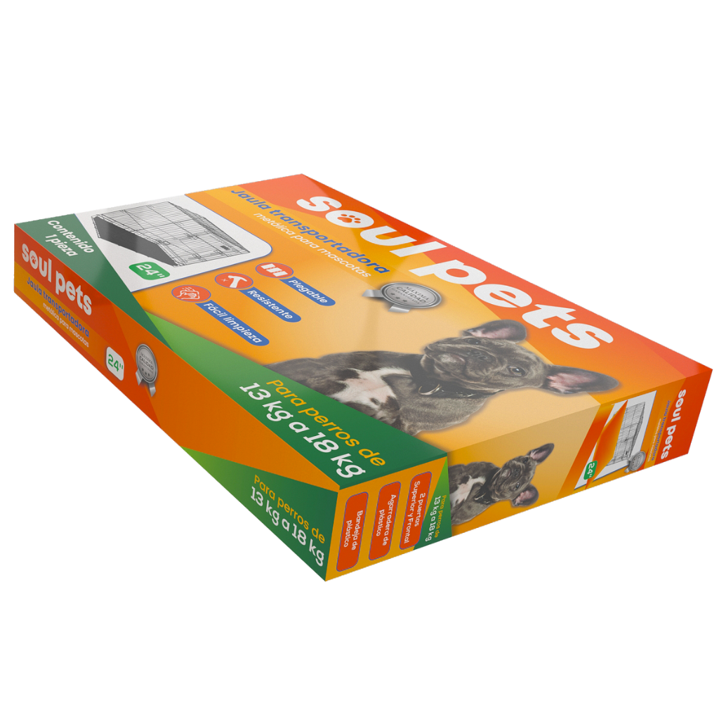 Jaula Transportadora de 24 Pulgadas para Perros de 13 a 18 Kg - Soul Pets Jaula Transportadora de 24 Pulgadas para Perros de 13 a 18 Kg - Soul Pets
